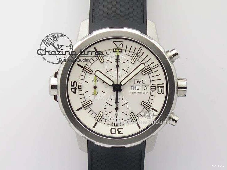 MIROTIME 0731 SportInspired Aquatimer Chrono IW376803 V6F 1:1 Best Edition White Dial On Rubber Strap A 7281